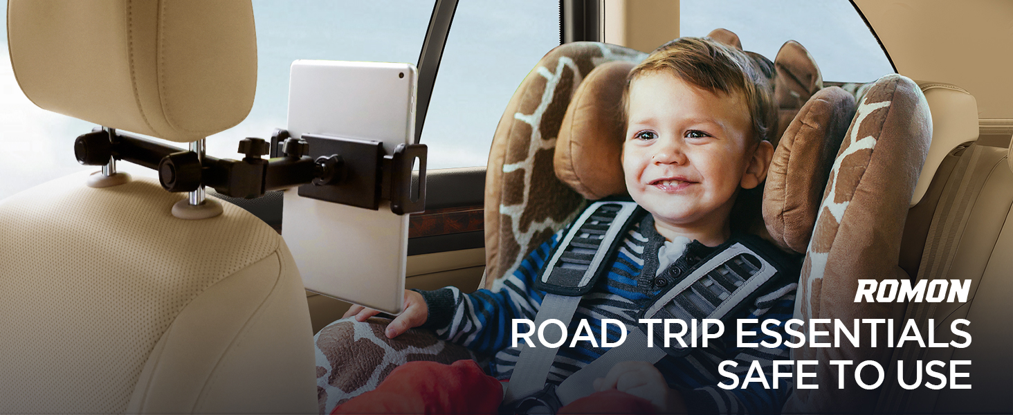 Утримувач для планшета Romon у автомобіль, кріплення до підголівника, універсальний, 360° обертання, для смартфонів та планшетів 4.7-13 дюймів