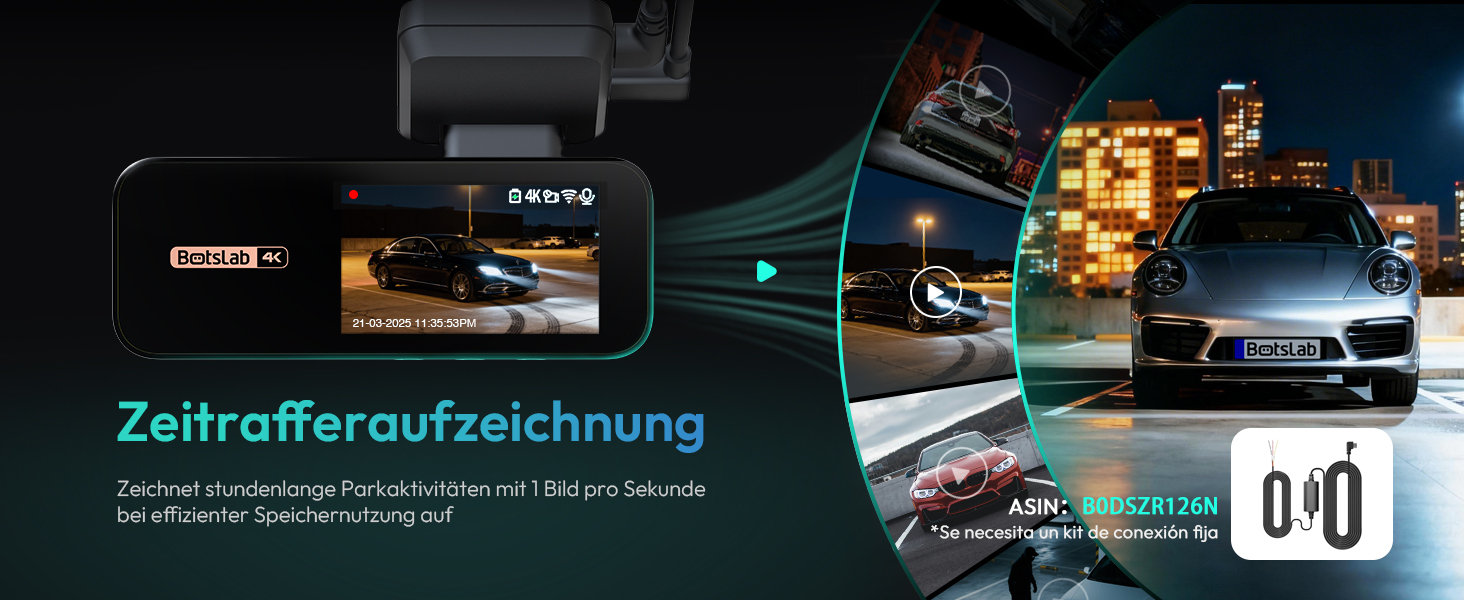 Автомобільний відеореєстратор BOTSLAB G980H 4K Dual (передній та задній), GPS, WiFi, ADAS, нічна зйомка, кут 170°, IPS дисплей 2.45