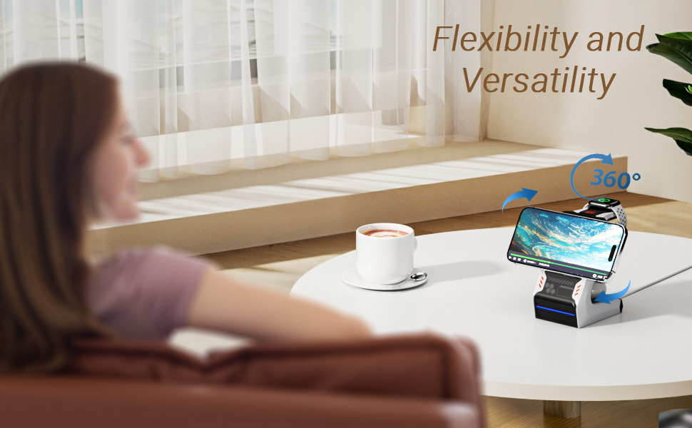 Станція бездротової зарядки 3-в-1 для Apple: iPhone, AirPods, Apple Watch (Weiß)