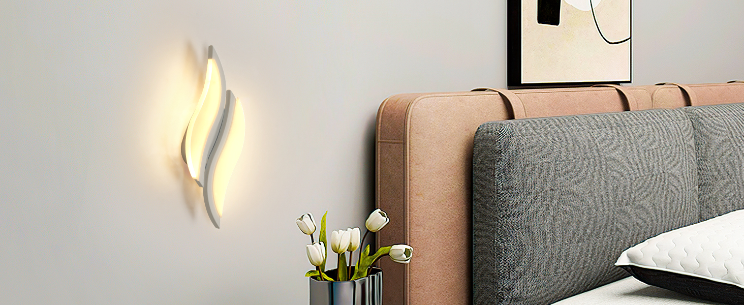 LED настінний світильник Dorlink, сучасна лампа для спальні, вітальні, коридору, сходинок, тепле біле світло 3000K, стиль Арт Деко, листя