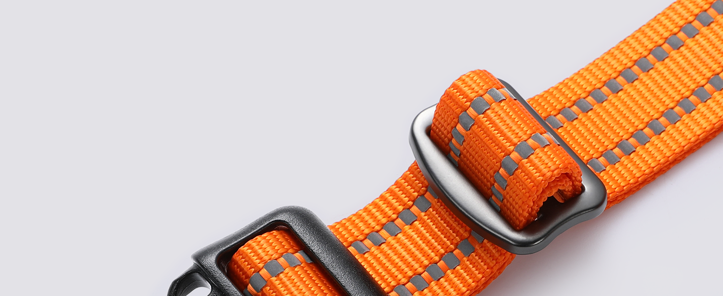 Нашийник для собак Rabbitgoo середнього розміру, анти-тяга, регульований з ручкою, міцний, тактичний, з металевими пряжками, для прогулянок (M, Оранжевий)