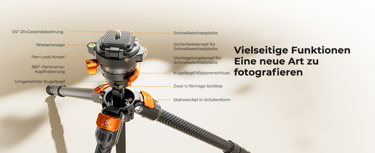 Карбоновий штатив для камери K&F Concept A225C2+BH28R, легкий компактний трипод для DSLR, висота 153 см