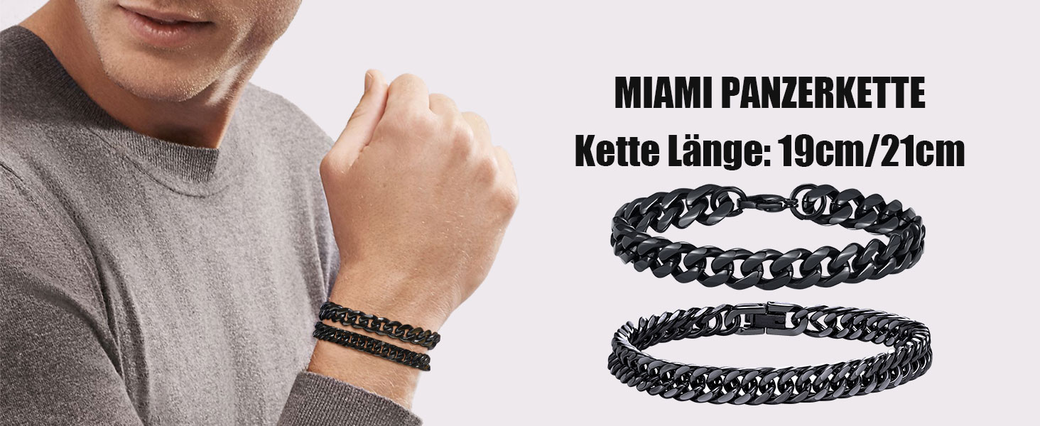 Чоловічий браслет TempBeau: браслет на руку з нержавіючої сталі, панцерна ланцюг, стильний аксесуар для чоловіків, 19-21 см, подарунок для тата/друга