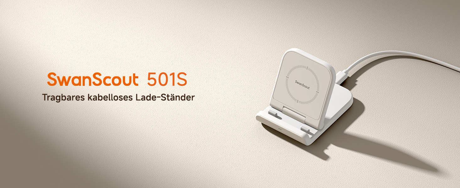 Бездротова зарядка SwanScout для Samsung Galaxy Z Flip 7/7 FE, 6/5/4/3 та Moto Razr 60/50/40 (Ultra), SwanScout 501S (біла)
