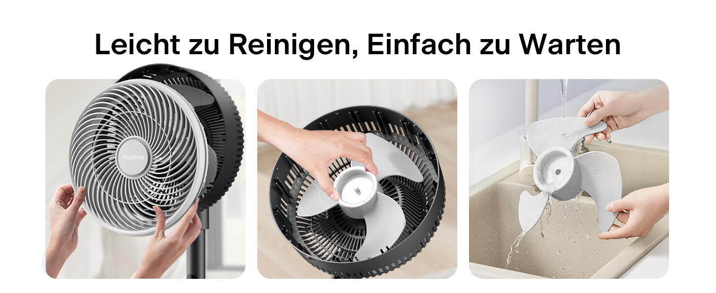 Турбовентилятор PELONIS з пультом керування, дисплеєм, 3D циркуляцією, 36.5dB, 10м повітряний потік, регульована висота 60/111см, 4 швидкості з таймером, знімний захист, поворотний, 92см, чорний