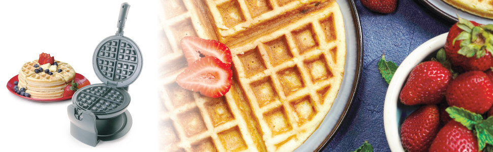 Вафельниця Korona Party з діаметром 18 см, 1000 Вт, автоматичне регулювання температури, червона (41004)