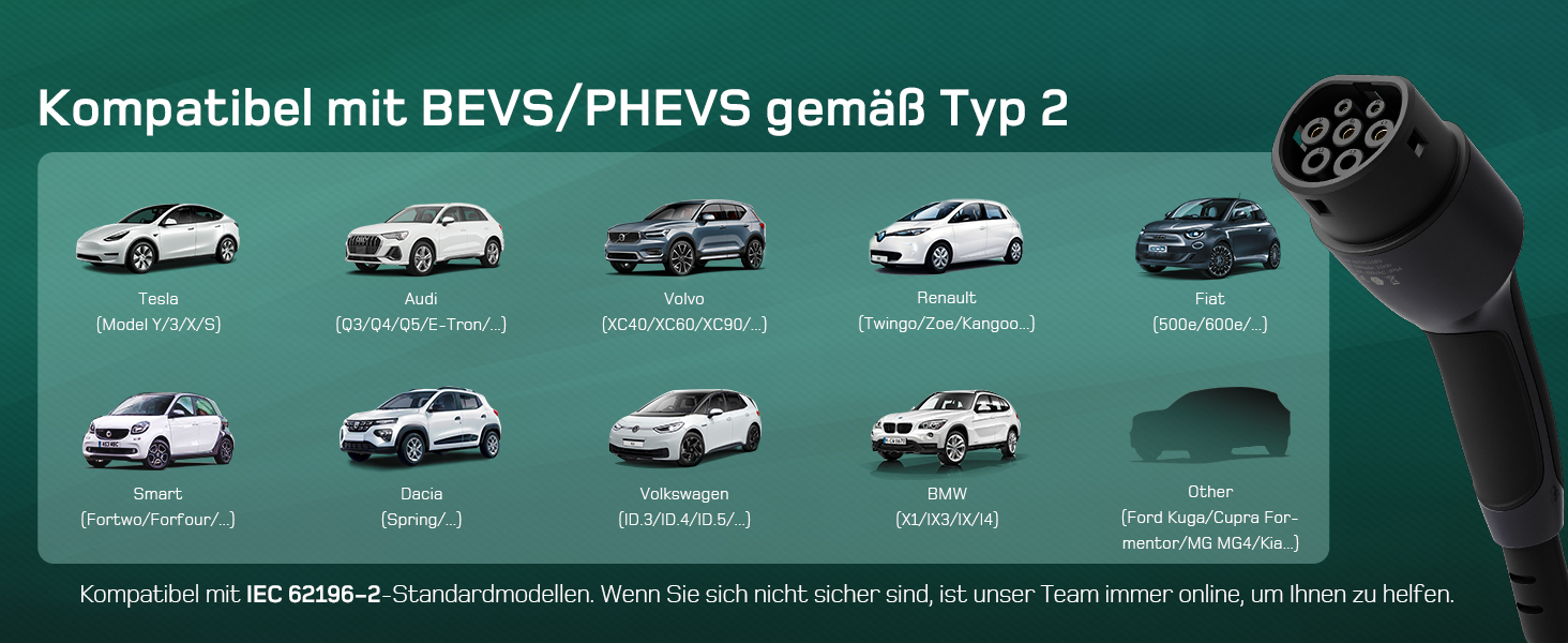 Кабель зарядки Schuko 3.68kW для електромобілів, 6м, 6-16A з цифровим дисплеєм