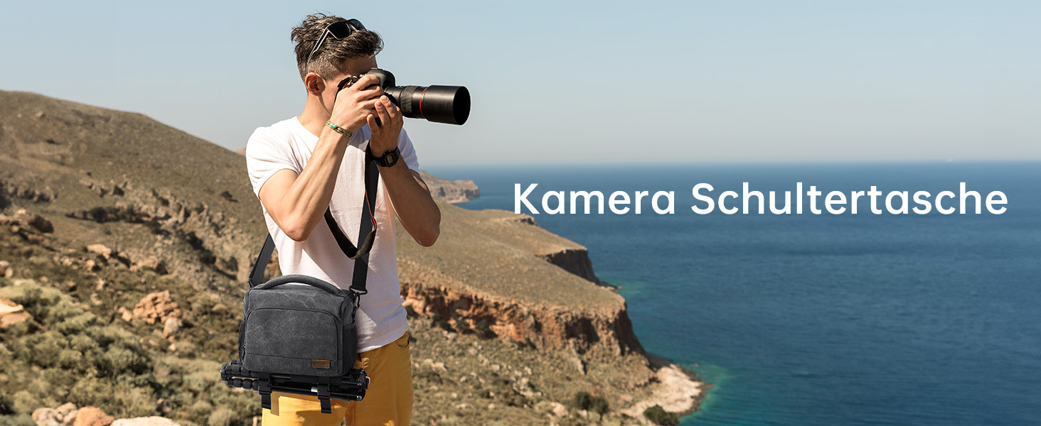 Сумка для камери S-ZONE: водонепроникна фотосумка для DSLR/SLR з кріпленням для штатива та аксесуарами (сіра)