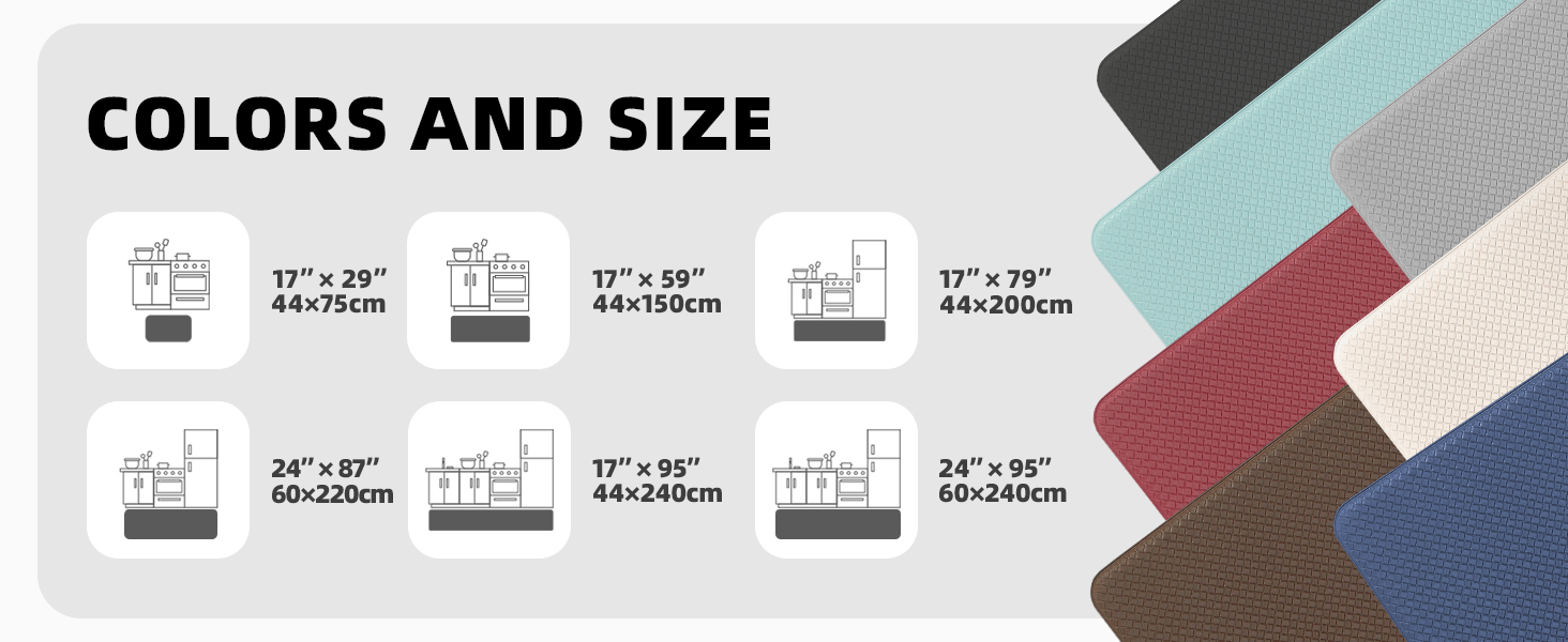 Килимок для кухні COLOR&GEOMETRY 44x150 см, сірий, з неслизьким покриттям, PVC, водо- та олієстійкий, з гумовою основою