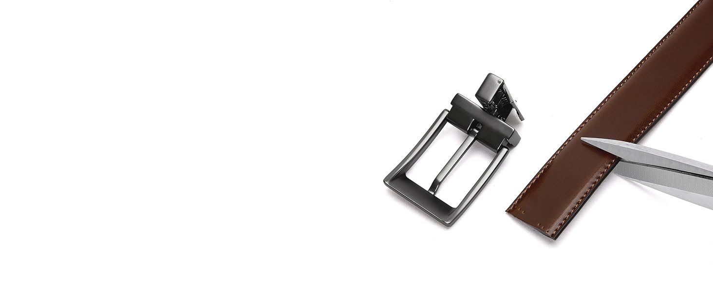 Чоловічий шкіряний ремінь CHAOREN, ремінь для костюма та ділового стилю, 32 мм, чорний/коричневий, розмір 93 см (загальна довжина 105 см)