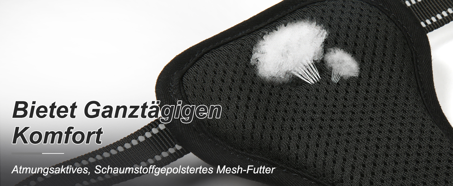 Шлейка для собак HEELE, No-Pull, для середніх собак, м'яка, дихаюча, регульована, світловідбиваюча, з м'яким ручним захопленням, чорна, розмір L