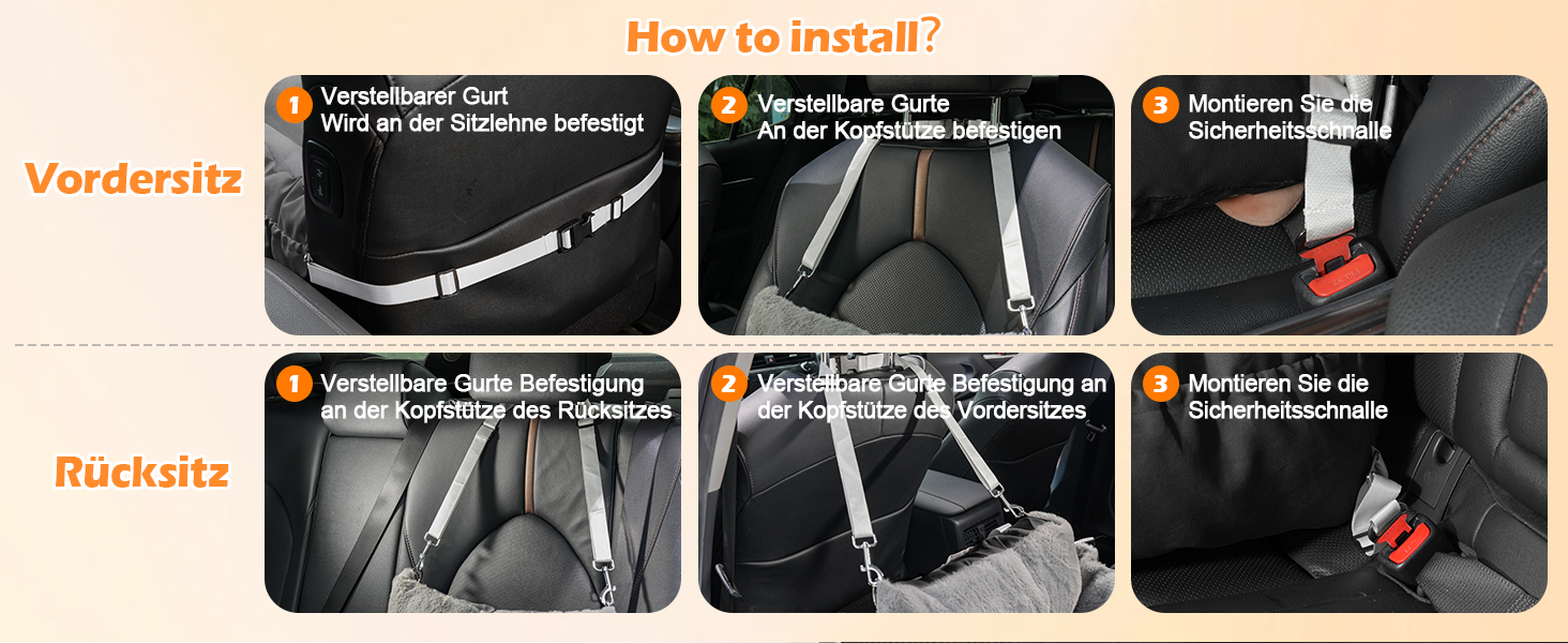 Автомобільний лежак для собак 3-в-1 - переноска, лежак, автокрісло для маленьких собак, чорний