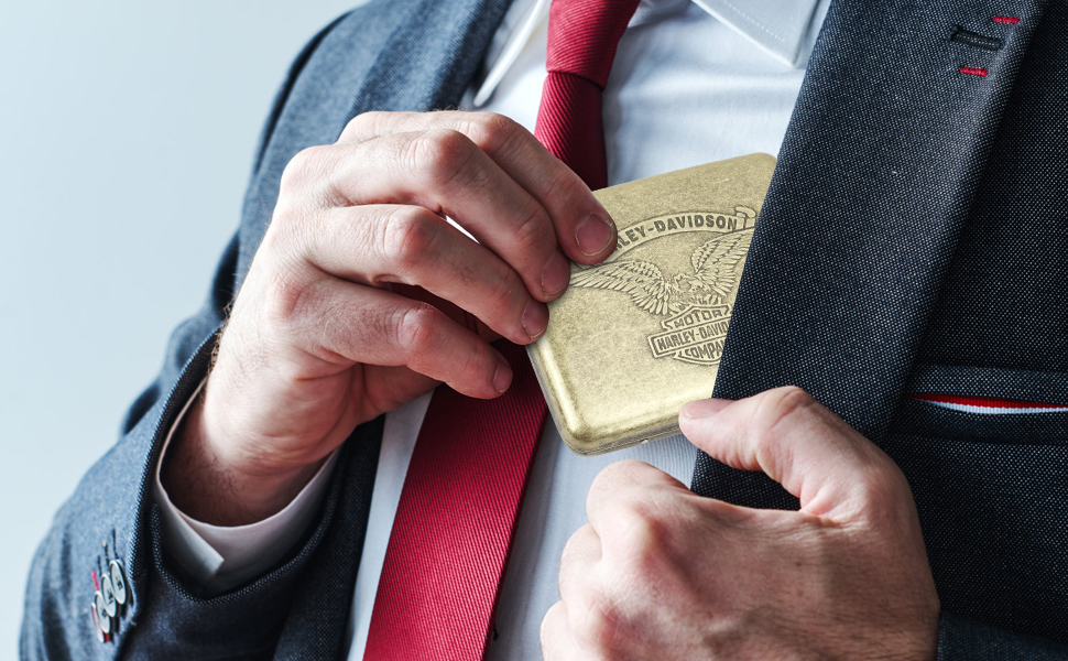 Металеве тютюнотримач на 20 сигарет, вінтажний дизайн, для чоловіків та жінок, з подарунковою коробкою