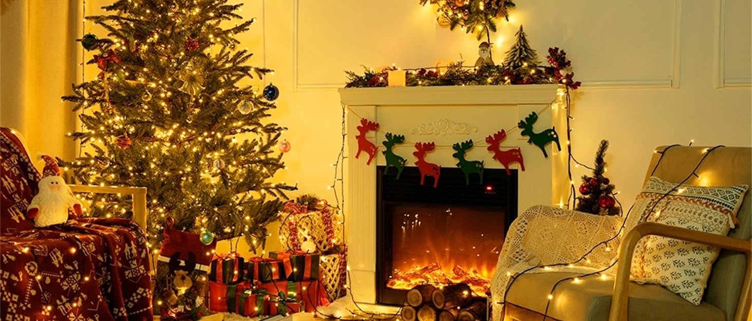 Гірлянда світлодіодна 30м, 300 LED, з таймером, 8 режимів, водонепроникна, зелений кабель, тепле біле світло, для декору, вечірок, саду, Нового року