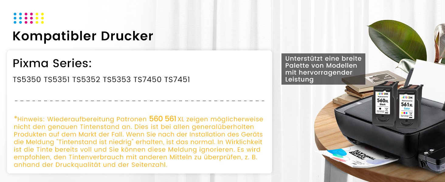 Картриджі ATOPINK 560 561 XL сумісні з принтерами Canon (чорний та кольоровий)
