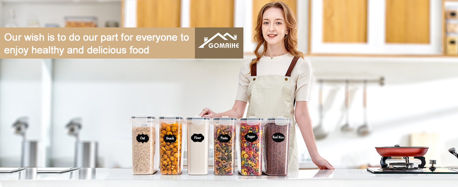 Набір контейнерів для зберігання GoMaihe, 2.5л * 6 шт. - герметичні, для продуктів, кухня, органайзер