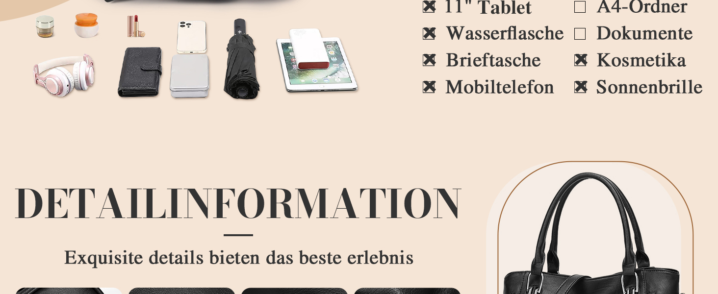 Сумка жіноча VINBAGGE з PU шкіри, шопер, вінтажна, чорна, для офісу та щоденного використання