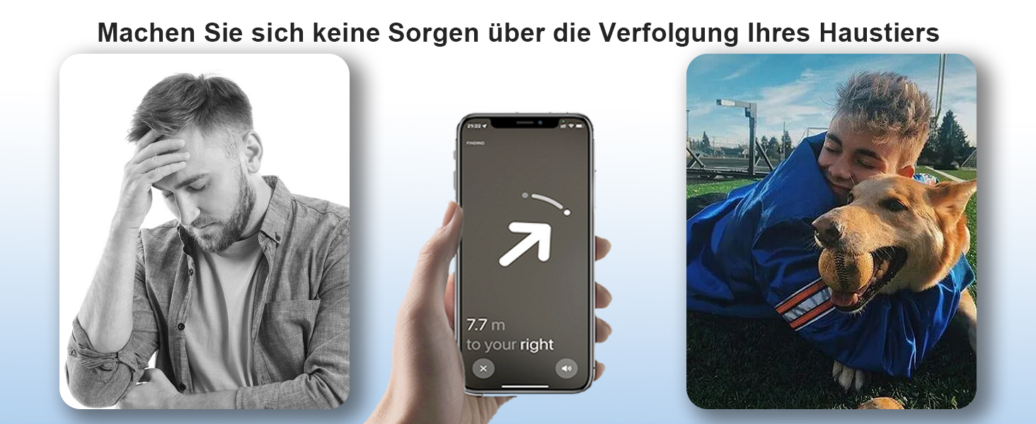 Світловідбиваючий нашийник для Apple AirTag для собак, регульований, водонепроникний, чорний, L (37.5-51.5 см)