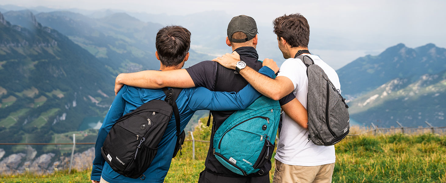 Сумка через плече Waterfly - спортивна, для туризму, велопоходів, подорожей (Pfauenblau)