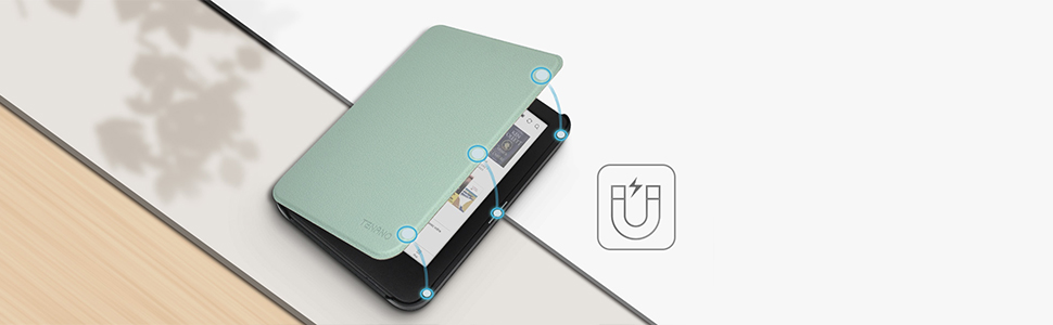 Чохол для електронної книги Tolino Shine Color/Shine 5(2024)/Shine 4(2022) & Kobo Clara Colour | BW | 2E, тонкий захисний чохол з авто-ввімкненням/вимкненням (квітка)