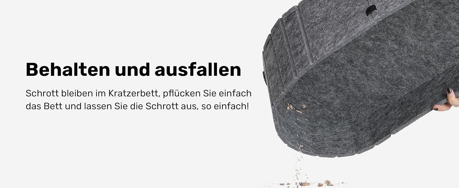 Кразбокс для котів FUKUMARU: диван з картону та фетру, 61 см, сірий