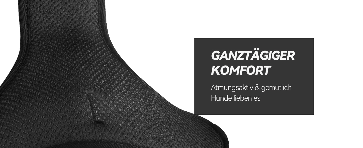 Шлейка для собак VIVAGLORY Easefit, анти-тяга, з ручкою, для тренувань та прогулянок, з м'якою підкладкою, не тягне, захист від вислизання, чорна, M (51-74 см обхват грудної клітки)