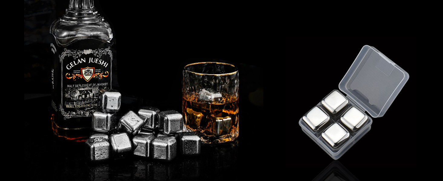 24 камінці для віскі з нержавіючої сталі, багаторазові, набір - Whiskysteine, камінці для віскі, охолоджувачі для вина (24 шт.)