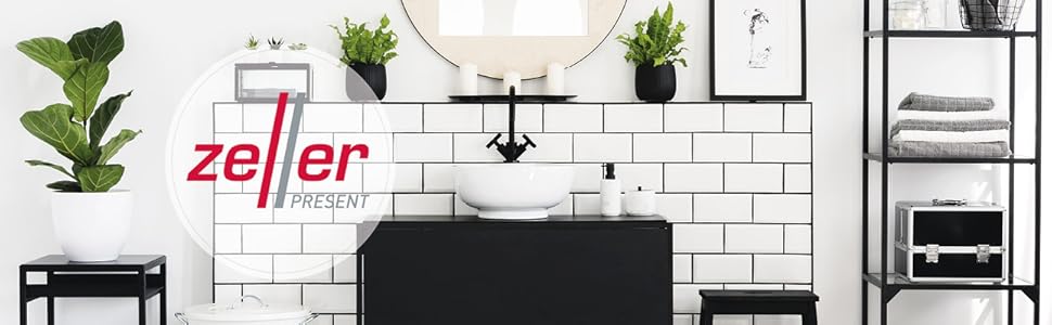 Набір аксесуарів Zeller 18252, 4 шт., кераміка, чорний, 42 x 21 x 41 см