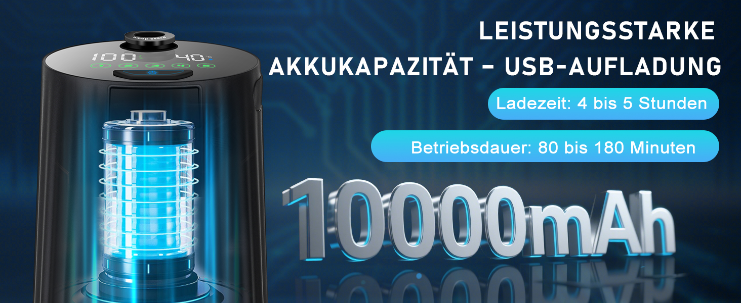 Набір для душу в кемпінг Tipkook з насосом, 10000mAh, цифровий дисплей, для відпочинку, подорожей, миття тварин та авто, чорний