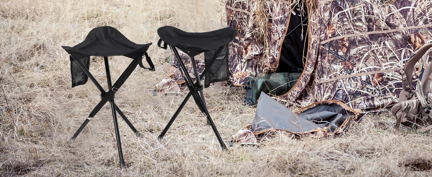 REDCAMP: 2 шт. складаних туристичних стільців на штативі, 56 см, чорні