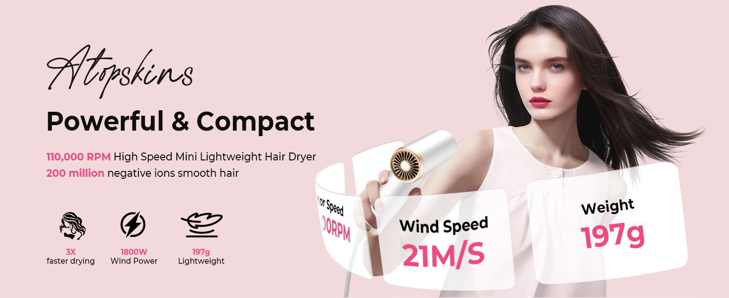 Atopskins Airstyler – Набір для укладки волосся 6 в 1 (фен-щітка, плойка, об’єм)