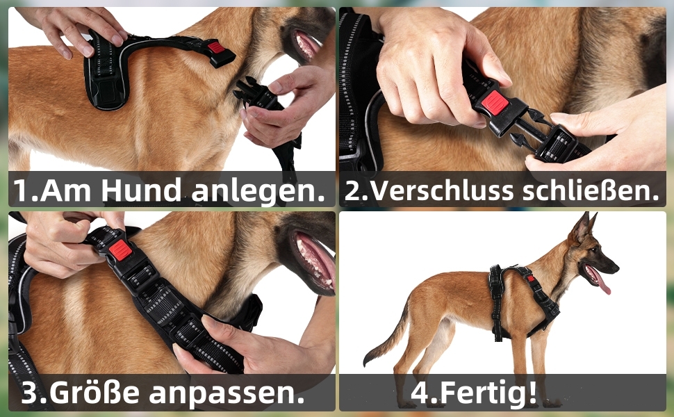 Нашийник для собак BaoCheng Anti Pull, протирвучий, малий/середній/великий, дихаюча сітка, зручне одягання/роздягання, 3 пряжки, безпечний, знімає напругу, світловідбиваючий (Хакі, S)