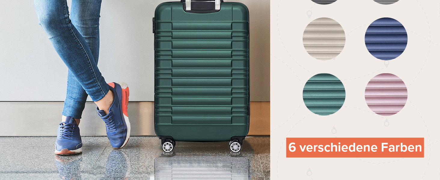 Набір валіз TRVLMORE 3 в 1: жорсткий корпус, ручна поклажа 55x40x20 см, сірий та темно-зелений