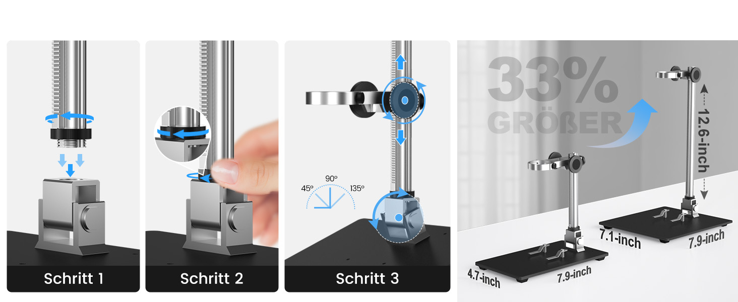 Мікроскоп цифровий Andonstar AD210 10.1 дюймів для дорослих, паяльний мікроскоп для ремонту електроніки, мікроскоп-камера для монет з повноекранним переглядом та підсвічуванням