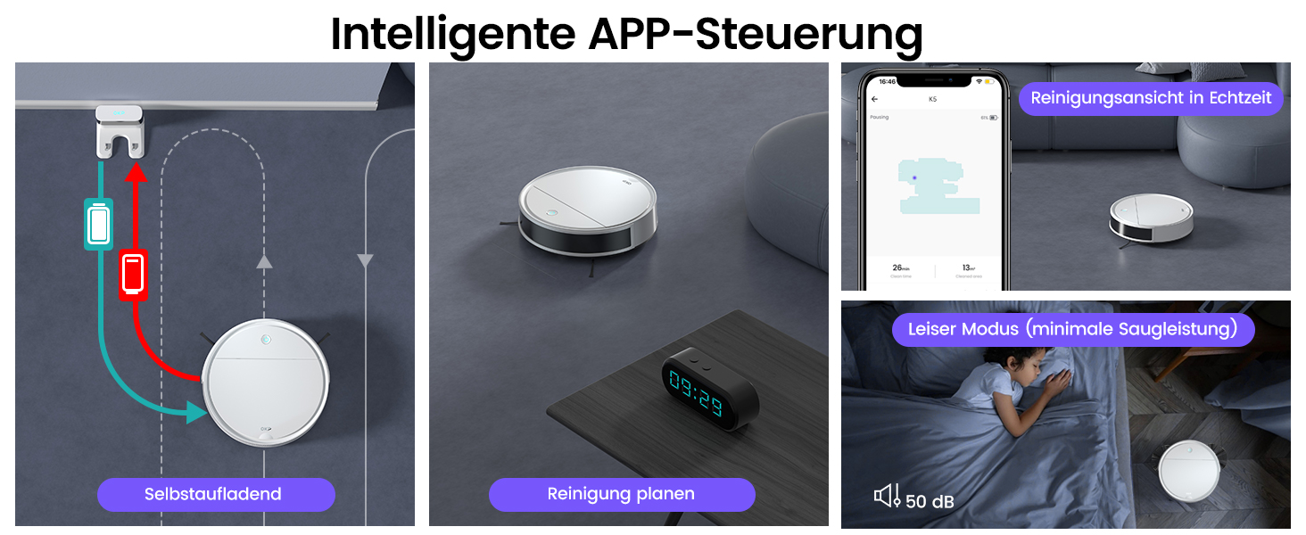Робот-пилосос OKP K5 Pro: потужність 5000Pa, навігація, HEPA-фільтр, Wi-Fi, для тварин, килимів, твердих підлог