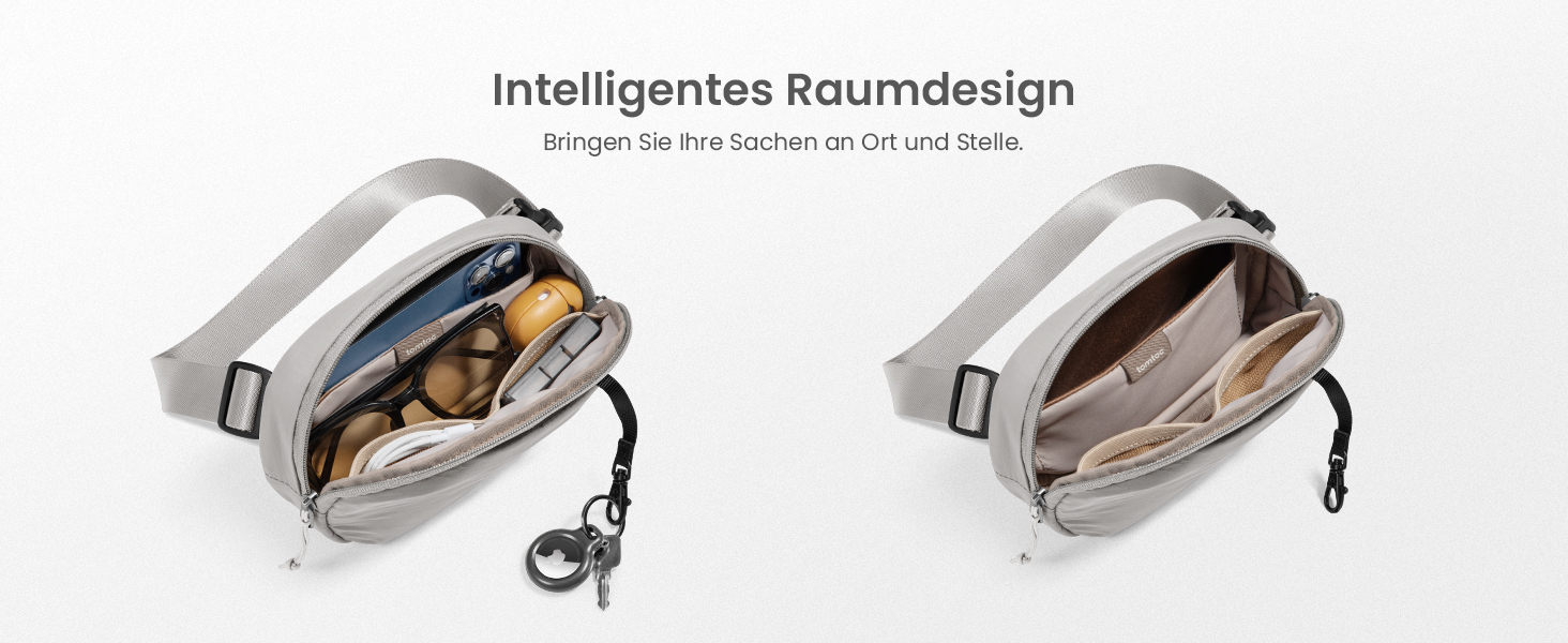 tomtoc жіноча поясна сумка-слінг з RFID захистом, 1.5 л, для подорожей, повсякденного використання, фестивалів, спорту, туризму, зелена (сіра)