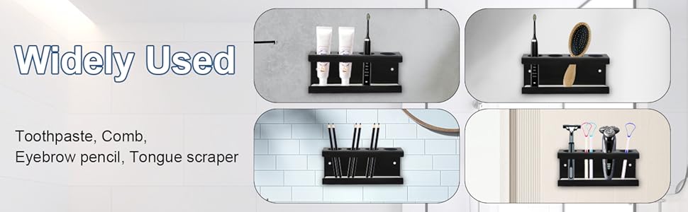 Тримач для електричної зубної щітки на стіну з 4 отворами Ø35мм, без свердління, органайзер для ванної кімнати