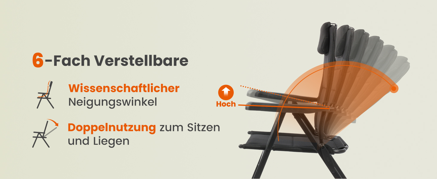 Крісло для кемпінгу Homecall складне, 150 кг, для саду, балкону, риболовлі, чорне, з регульованою спинкою та підлокітниками