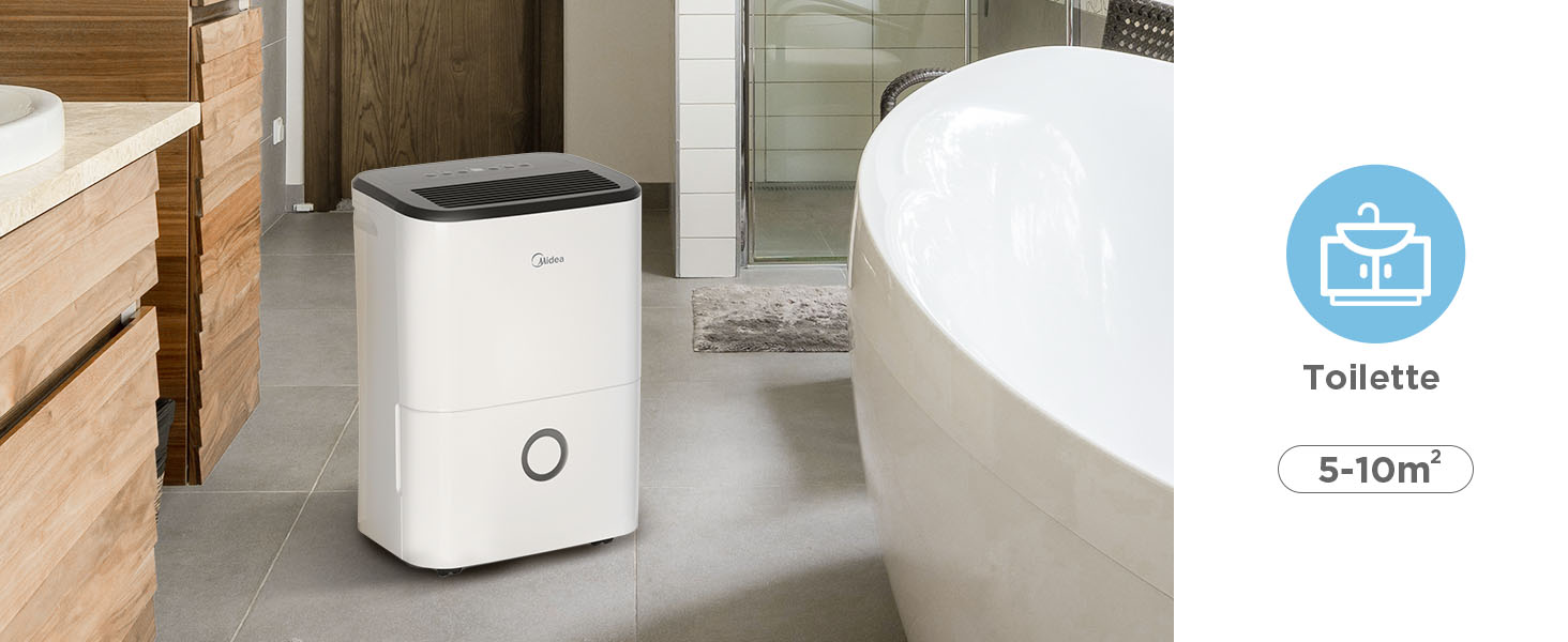 Зволожувач повітря Midea DF-20DEN7-WF, 20л/24г, 100м³, білий, з Wi-Fi, таймер 24г, бак 3л