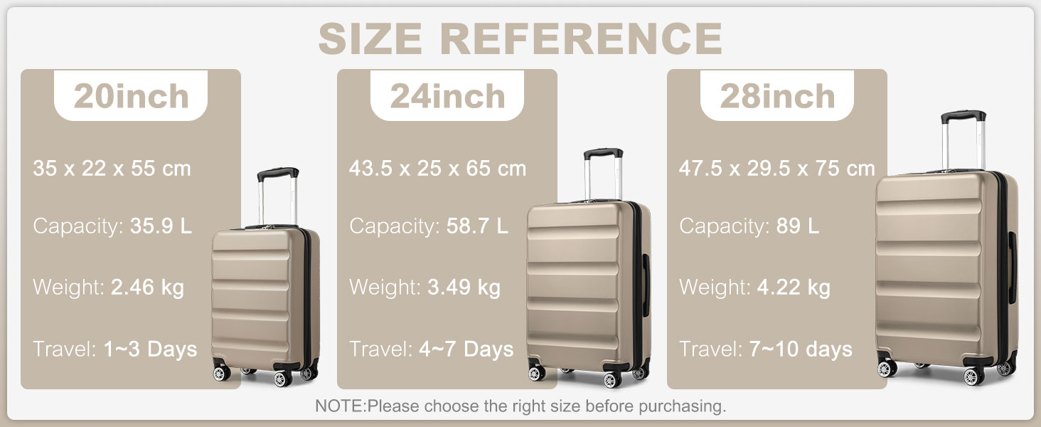 Чемодан-тележка KONO, ручна поклажа, 55x35x22 см, золотий (з TSA-замком)