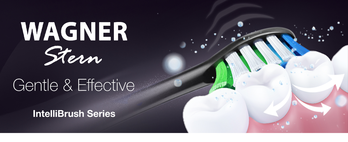 Електрична зубна щітка Wagner Stern IntelliBrush Series Whitening з датчиком тиску, 4 режими, 8 насадок, кейс (Silver Mist)