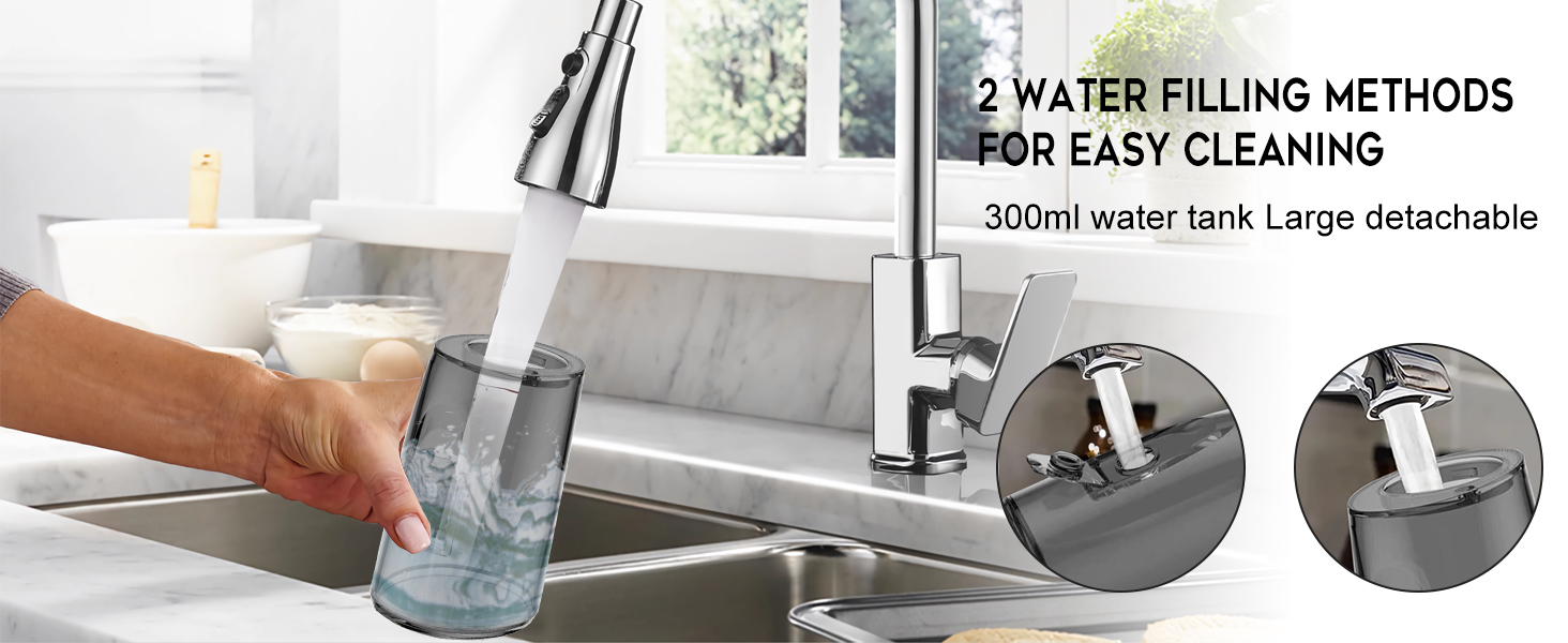 Іригатор для порожнини рота Wasser Dental з 4 режимами, 300 мл, для чищення зубів та міжзубних проміжків, портативний, IPX7, чорний