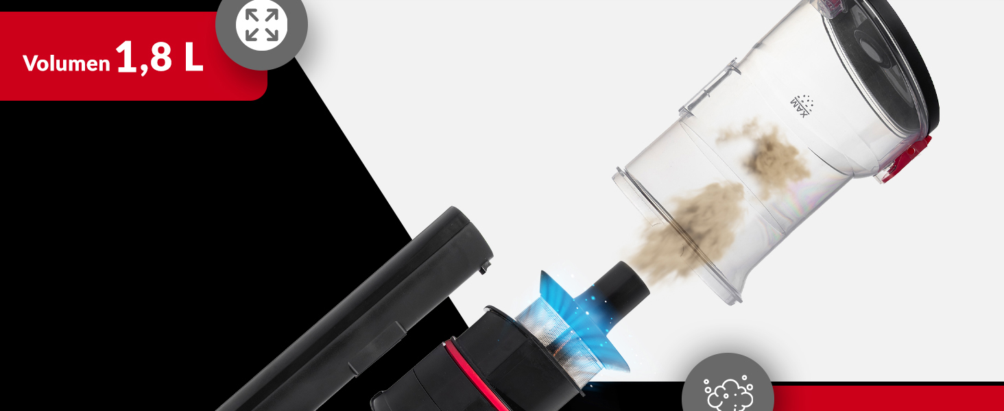 Бездротовий акумуляторний пилосос Lehmann 3-в-1 з HEPA-фільтром та LED-щіткою, 45 хв роботи, 1.8л контейнер, для тварин, килимів, авто