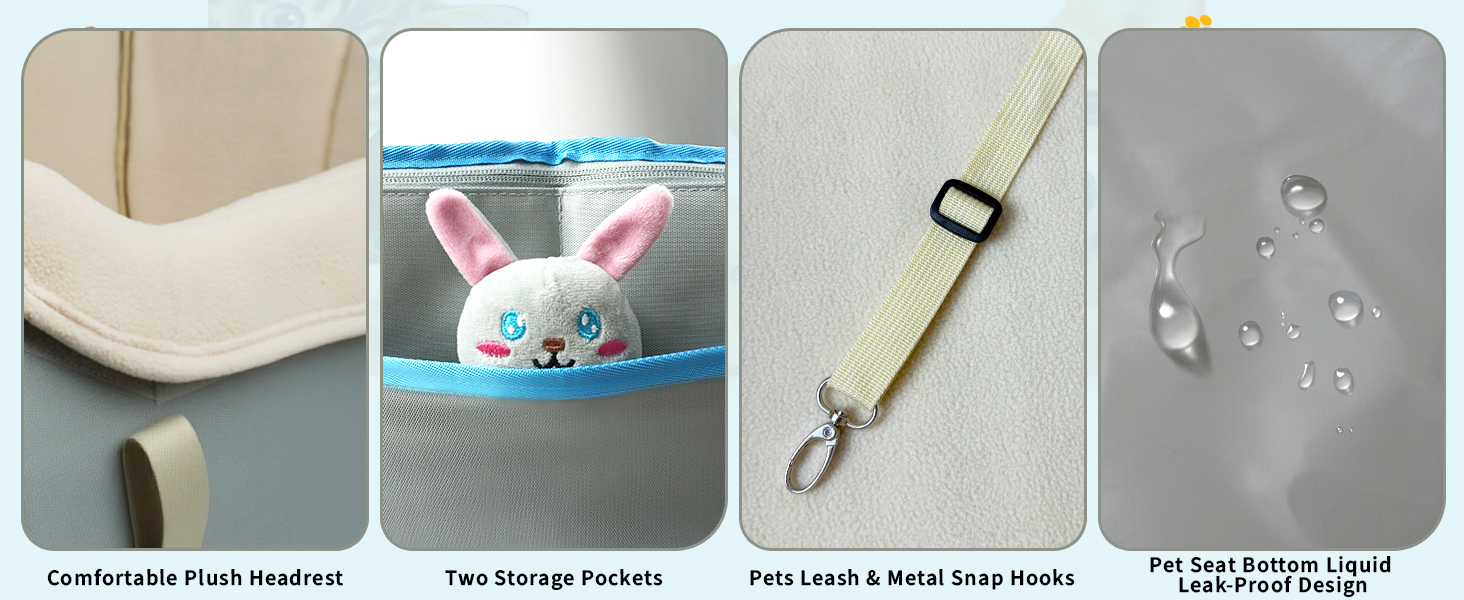 Автокрісло для собак Threedokke, корзина для собак у машину, водовідштовхувальне, складане з фіксатором, для маленьких собак до 6 кг, сіре