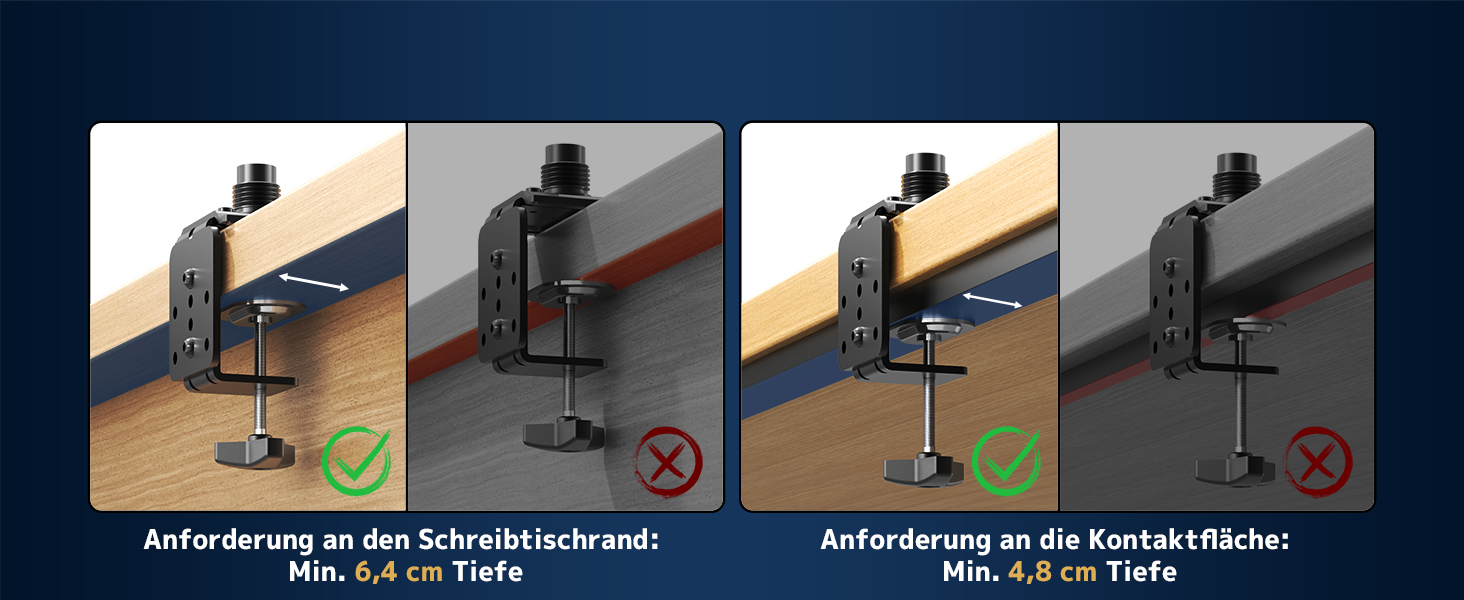 Кріплення для монітора 2 шт. один над одним, 17-49 дюймів, плоскі та вигнуті екрани, вертикальне кріплення, регулювання висоти, 20 кг на кріплення, VESA 75/100 мм, чорний