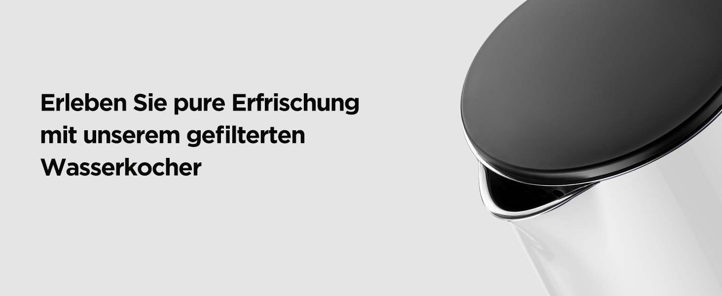 Midea 1.7L Electric Kettle - BPA Free, Fast Boil, LED Display, 360° Base, Dry Boil Protection