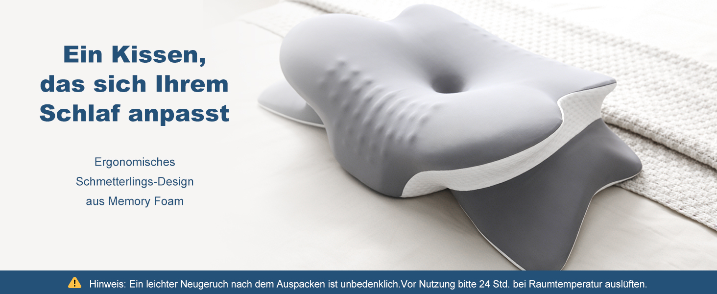 Подушка для шиї та голови з 3D-підтримкою шиї, CertiPUR-US та OEKO-TEX сертифікацією, для тих, хто спить на боці, спині та животі. Дихаюча, знімний та пральний чохол.