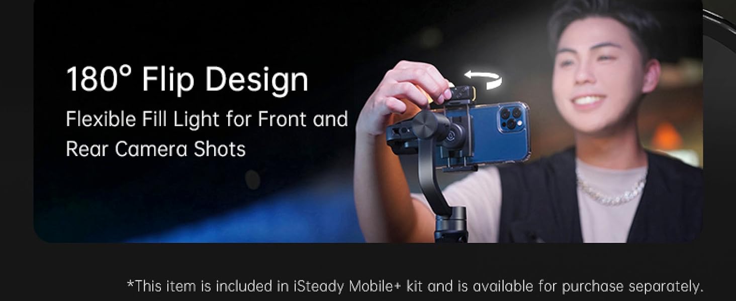 Hohem iSteady Mobile Plus Kit - Стабілізатор для смартфона з підсвічуванням, 3-осьовий, 280г, Android/iOS, для YouTube та TikTok