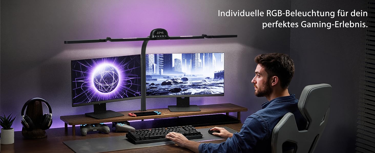 Світлодіодна настільна лампа на монітор (скрінбар) LED з RGB підсвіткою, 120 см, регулювання яскравості