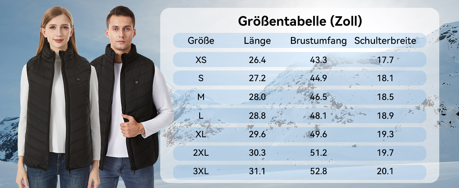 Обогрівальний жилет для чоловіків та жінок - USB жилет з 9 зонами нагріву та 3 рівнями температури, ідеальний для кемпінгу та піших прогулянок (Powerbank не входить до комплекту), чорний, 3XL